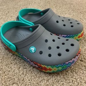 Rainbow Aztec Crocs